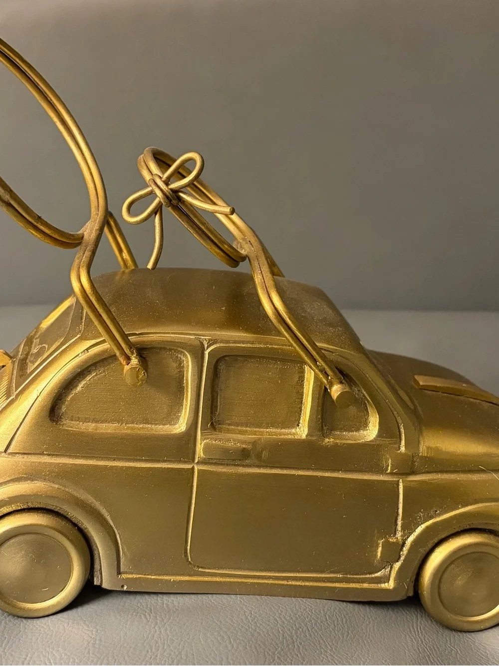 Anthropologie Brass Cast Car Bottle Holder
